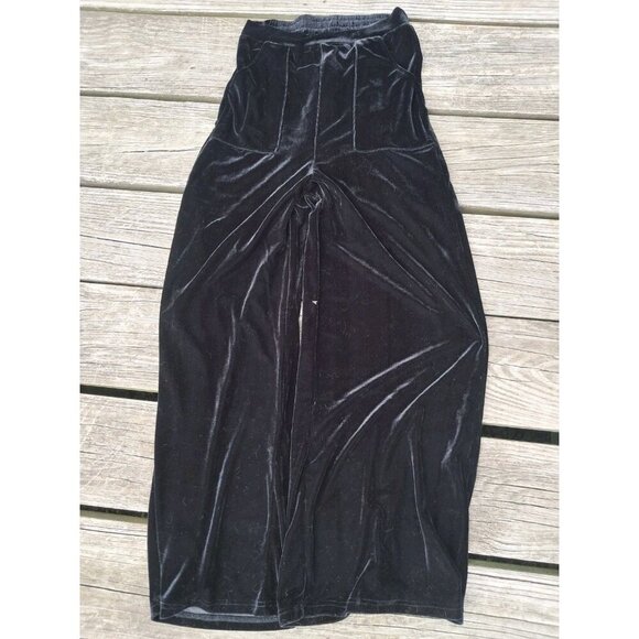 Y2k 00s 2000 black Velvet Pants siren corpcore goth M Witchy - Picture 1 of 2